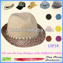LSP18 Ningbo Lingshang Hot Sale Popular Shell Décoration Femmes 100% Papier paille élégant chapeaux à godets